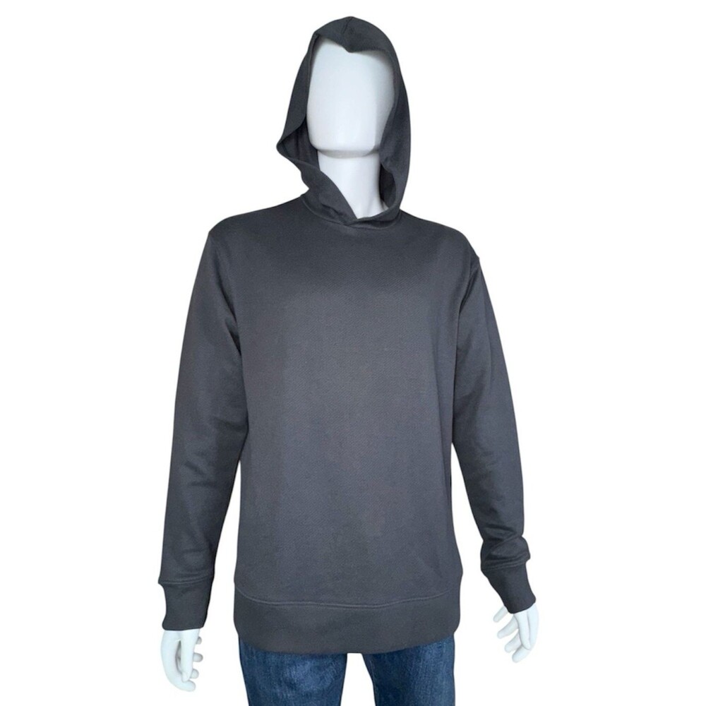 GAP Mens Size Large Hoodie Pull Over Shirt Hooded Gray Textured L Lrg. Grey New